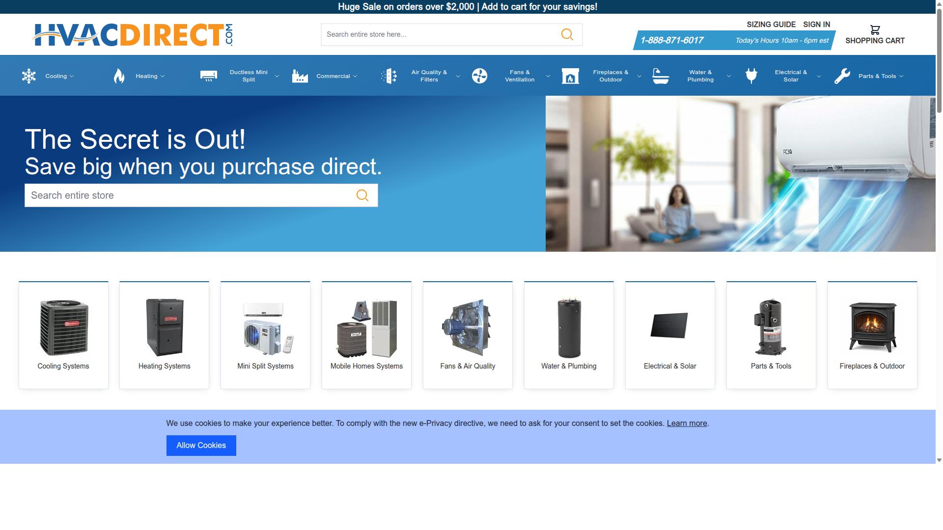 HVACDirect.com website